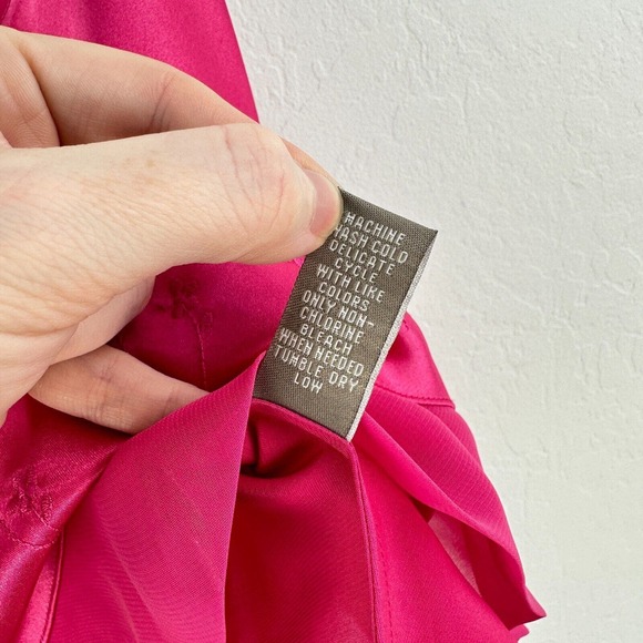 Vtg Valerie Stevens Satin Camisole Top Women M Pink Square‎ Neck Pullover Floral - Picture 8 of 8